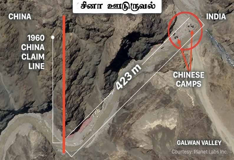 லடாக் எல்லையில் சீன படைகள் பின்வாங்கியது தற்காலிக கூடாரங்கள் கட்டுமானங்கள் அகற்றப்பட்டது