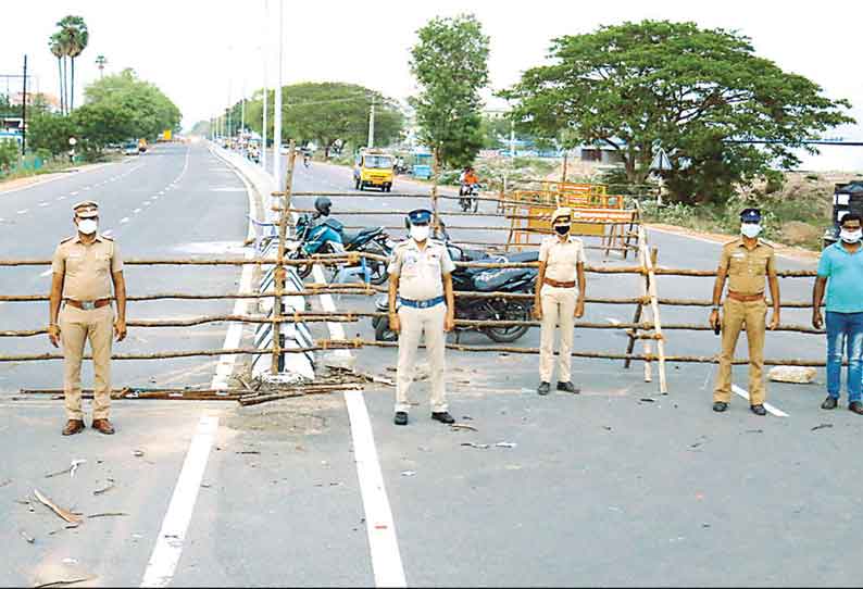 கொரோனா பரவலை தடுக்க கிராமப்புறங்களில் இருந்து விழுப்புரம் நகரத்திற்குள் வர பொதுமக்களுக்கு தடை