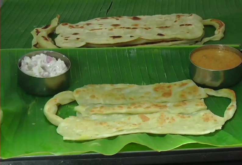 மதுரையில் விழிப்புணர்வு ஏற்படுத்த முக கவச வடிவில் பரோட்டா விற்பனை