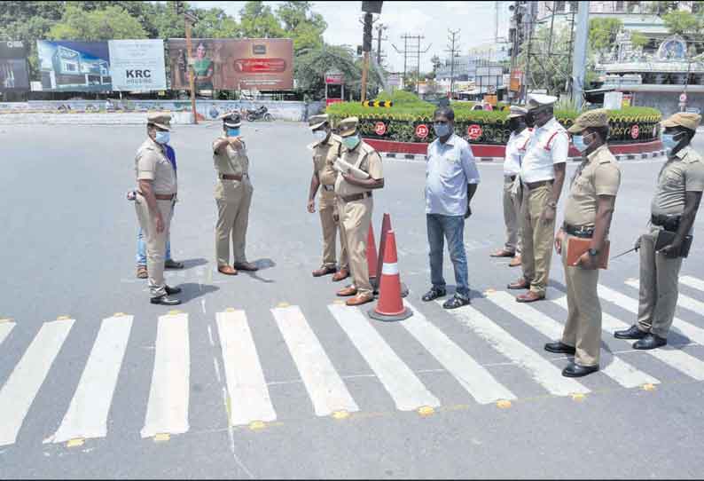 திருப்பூரில் கழிவுநீர் கால்வாய் கட்டும் பணி: போக்குவரத்து மாற்றம் குறித்து போலீஸ் கமிஷனர் ஆய்வு