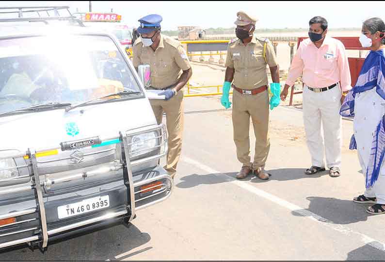 எல்லை பகுதிகளில் அமைக்கப்பட்டுள்ள சோதனை சாவடிகளை கலெக்டர் ஆய்வு