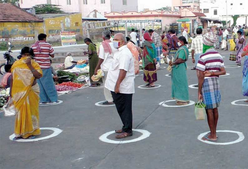 மாவட்டத்தின் பல்வேறு இடங்களில் பஸ் நிலையங்களில் தினசரி மார்க்கெட் செயல்பட தொடங்கியது