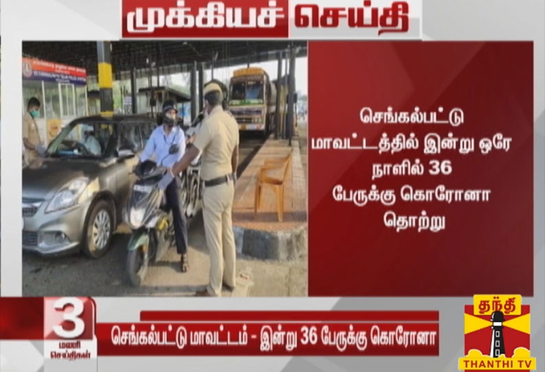 செங்கல்பட்டு மாவட்டத்தில் இன்று ஒரே நாளில் 36 பேருக்கு கொரோனா தொற்று