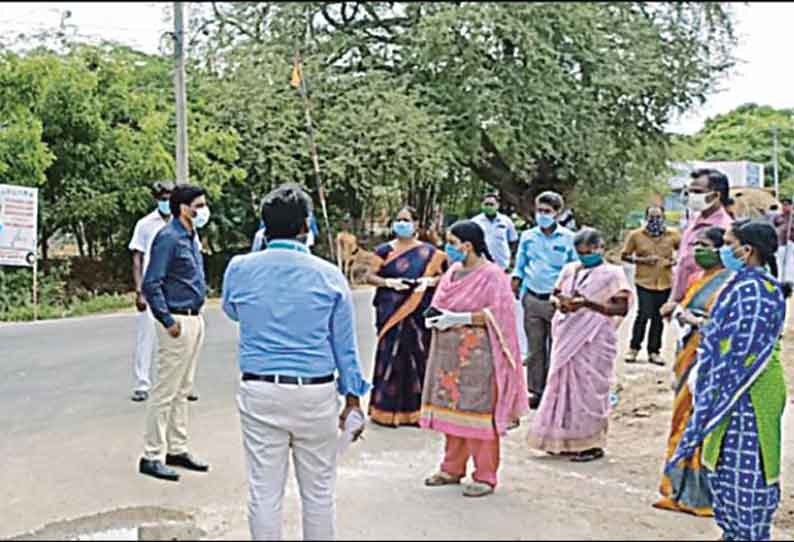 தியாகதுருகம் அருகே கொரோனா தடுப்பு நடவடிக்கைகளை கலெக்டர் ஆய்வு