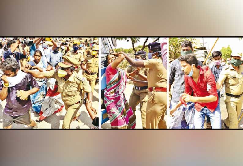 மதுரை செல்லூரில் மதுக்கடையை முற்றுகையிட்டவர்கள் மீது போலீஸ் தடியடி - 20 பேர் கைது