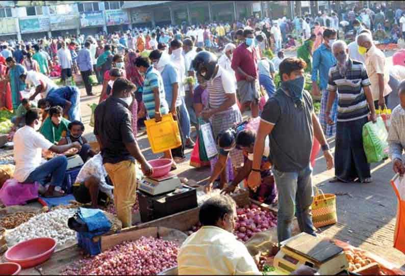 ஈரோடு பஸ் நிலையத்தில் செயல்படும் காய்கறி மார்க்கெட்டை இடமாற்றம் செய்ய முடிவு: வ.உ.சி. பூங்கா மைதானத்தில் ஆணையாளர் ஆய்வு