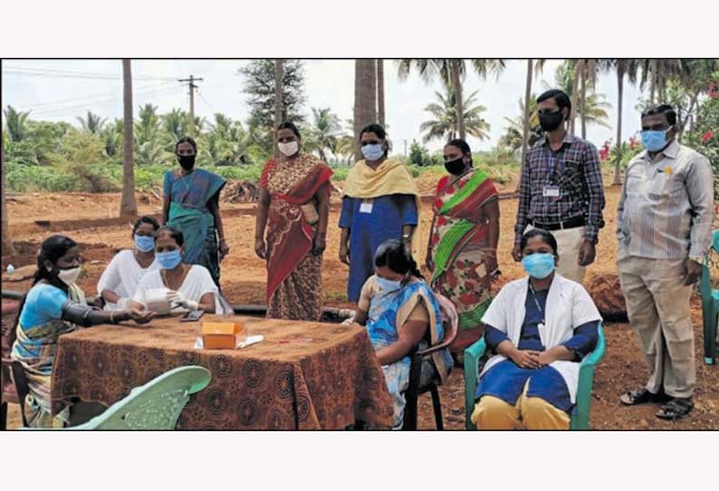 வள்ளிபுரம்,சொக்கனூர் ஊராட்சிகளில் 100 நாள் வேலை திட்ட பணியாளர்களுக்கு மருத்துவபரிசோதனை