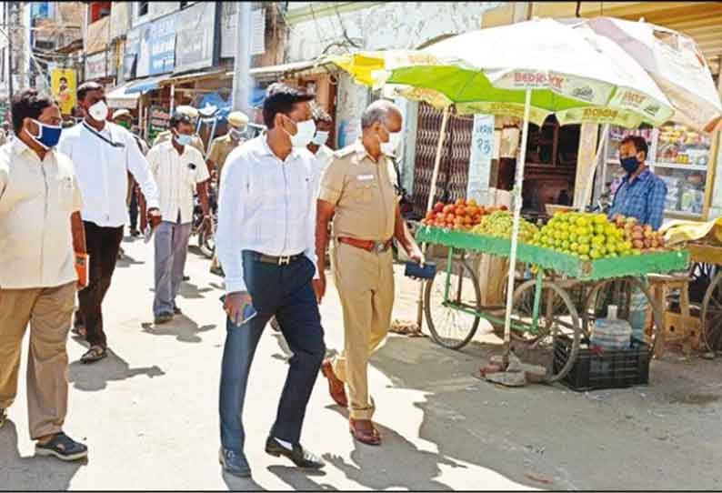 உளுந்தூர்பேட்டையில் சமூக இடைவெளியை கடைபிடிக்காத 27 வியாபாரிகளுக்கு அபராதம் 7 கடைகளை மூட கலெக்டர் உத்தரவு