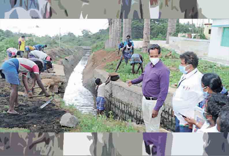 கெலவரப்பள்ளி அணையில் இடது, வலது புற கால்வாய் புனரமைப்பு பணிகள்; கலெக்டர் நேரில் ஆய்வு