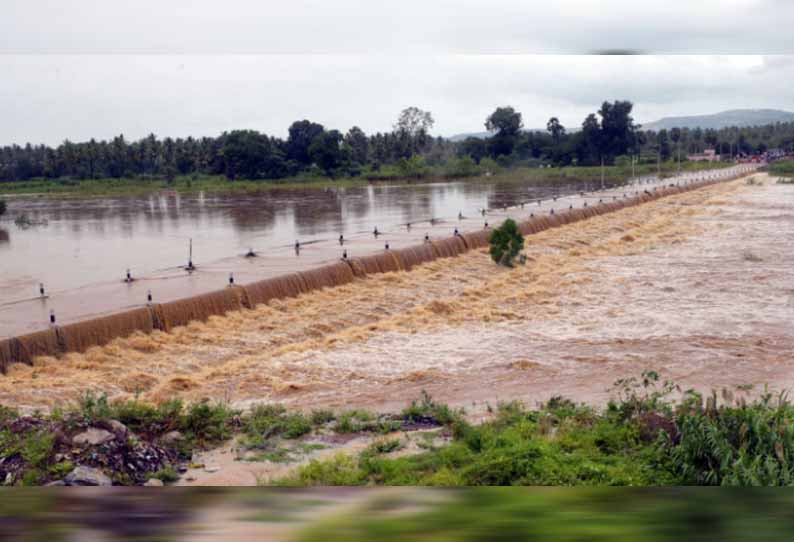 ஆந்திர அணையில் தண்ணீர் திறப்பு: வேலூர் பாலாற்றில் பாய்ந்தோடும் வெள்ளம் - ஏரிகளுக்கு செல்லும் கால்வாயை தூர்வார கோரிக்கை