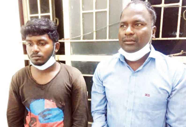 தேசூர் அருகே, 100 கேன் எரிசாராயத்துடன் லாரி பறிமுதல் - 2 பேர் கைது