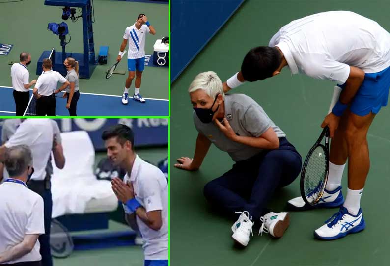 The affair of hitting the ball on the umpire: Djokovic apologized || பந்தை  நடுவர் மீது அடித்த விவகாரம்: ஜோகோவிச் மன்னிப்பு கேட்டார்
