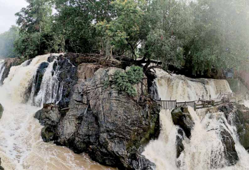 காவிரி நீர்ப்பிடிப்பு பகுதிகளில் கனமழை: ஒகேனக்கல்லுக்கு நீர்வரத்து வினாடிக்கு 12 ஆயிரம் கனஅடியாக அதிகரிப்பு