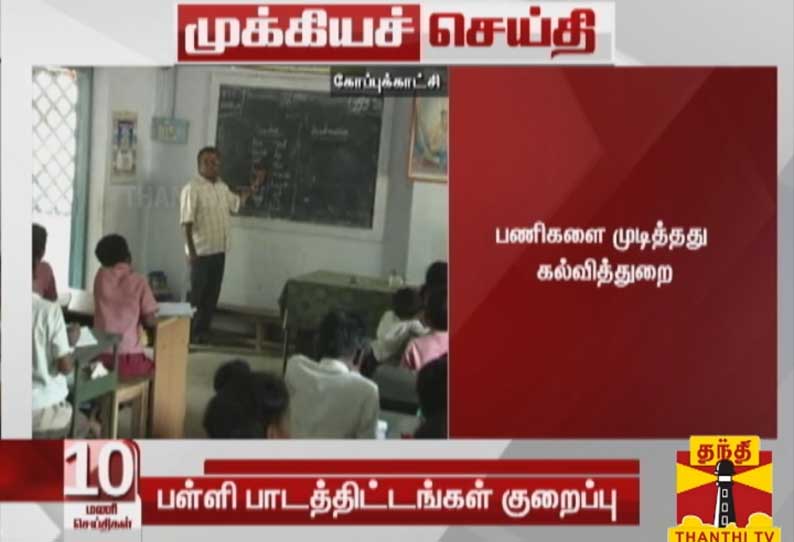 1 முதல் 12-ஆம் வகுப்பு வரை பாடத்திட்டங்கள் கணிசமாக குறைப்பு - பணிகளை முடித்தது கல்வித்துறை