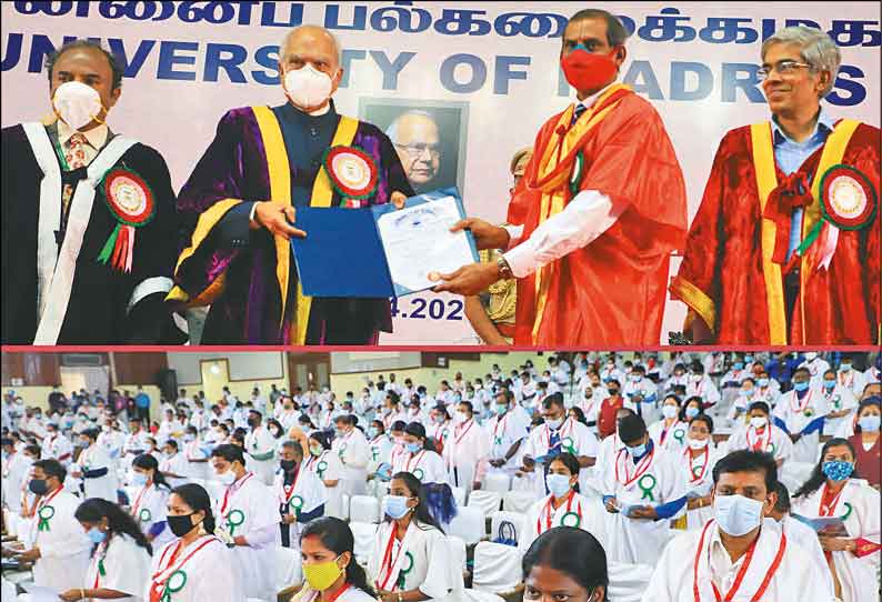 சென்னை பல்கலைக்கழக 163-வது பட்டமளிப்பு விழா 1,37,745 பேருக்கு கவர்னர் பட்டங்களை வழங்கினார்