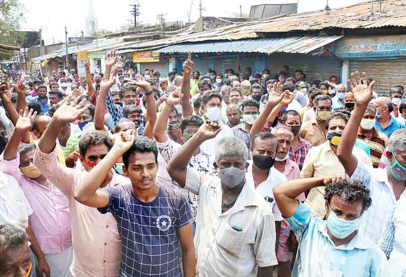 அரசு உத்தரவின்படி ஜி-கார்னருக்கு செல்ல மறுத்து காந்தி மார்க்கெட் சில்லறை வியாபாரிகள் போராட்டம் பேச்சுவார்த்தைக்கு பின் உடன்பாடு