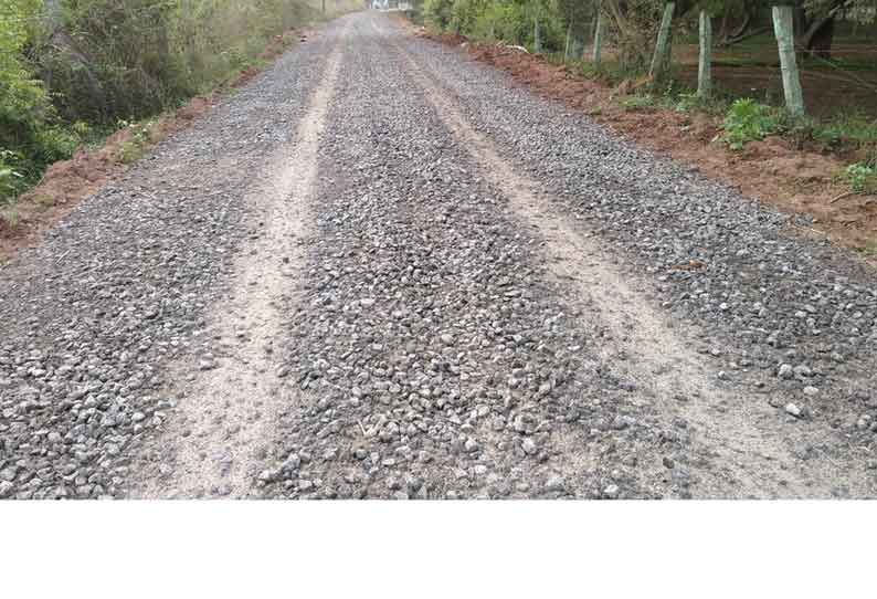 பெரியகுளம் அருகே கிடப்பில் போடப்பட்ட கல்லாற்று சாலை பணி