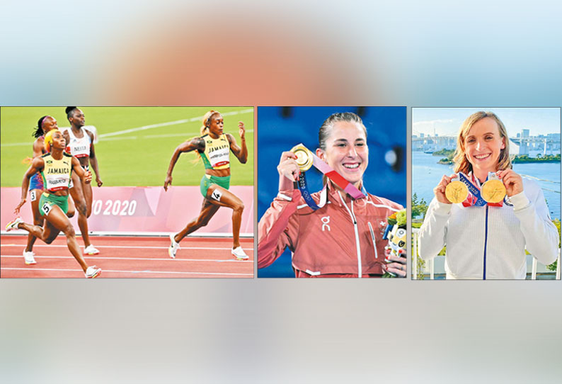 பெண்கள் 100 மீட்டர் ஓட்டத்தில் ஜமைக்காவின் தாம்சனுக்கு தங்கம்