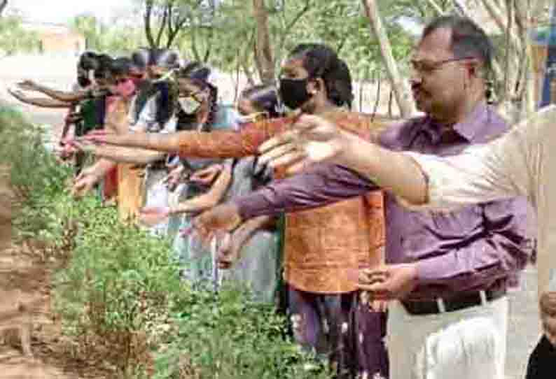 10 ஆயிரம் விதைப்பந்துகளை உருவாக்கும் புலியூர் அரசு பள்ளி மாணவர்கள்