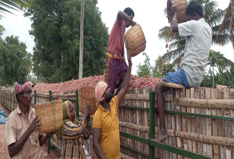 விலைவீழ்ச்சியால் சின்ன வெங்காயம் பட்டறையில் இருப்பு வைப்பு