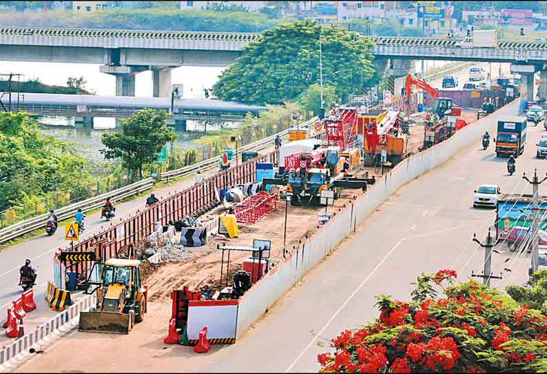 போரூர்- பூந்தமல்லி இடையே மெட்ரோ ரெயில் பணிகள் தீவிரம் வருகிற 2026-ம் ஆண்டு இயக்க திட்டம்