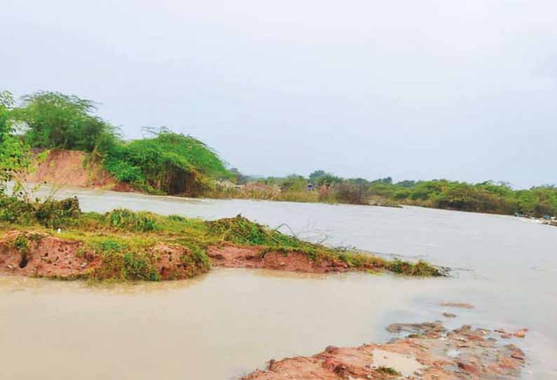 திருத்தணி அருகே ஏரி உடைப்பை சரிசெய்த பொதுப்பணித்துறையினர்