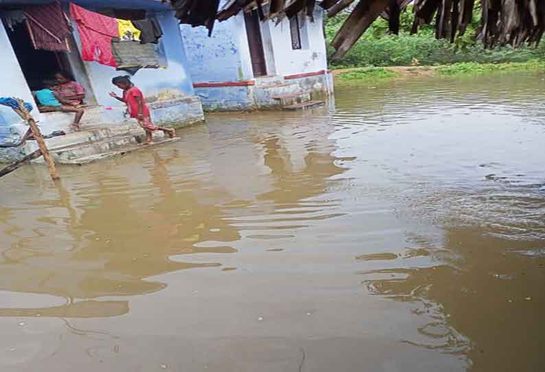 முக்கூடல் பகுதியில் குடியிருப்புகளை சூழ்ந்த மழைநீர்