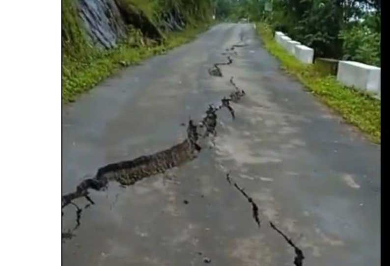 கொடைக்கானல்-அடுக்கம் மலைப்பாதையில் திடீர் விரிசல்