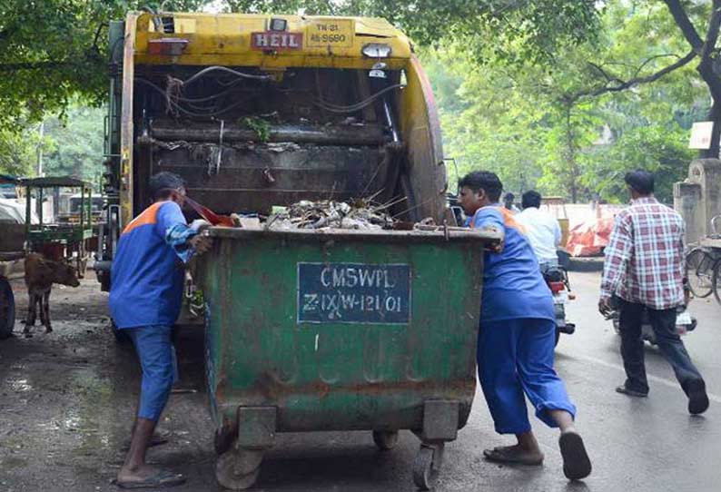 குப்பை தொட்டியில் இருந்து கழிவுகளை அகற்றாவிட்டால் புகார் தெரிவிக்கலாம்: சென்னை மாநகராட்சி கமிஷனர்