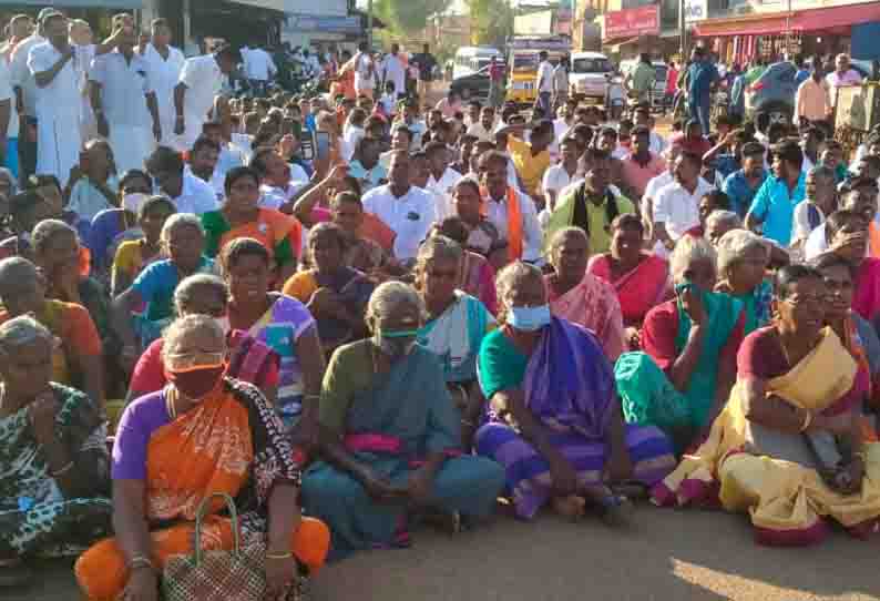 ஆஞ்சநேயர் கோவில் அகற்றம்; பா.ஜனதாவினர் சாலை மறியல்