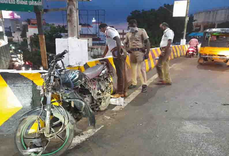 மேம்பாலத்தில் இருந்து நண்பருடன் தவறிவிழுந்த லாரி டிரைவர்