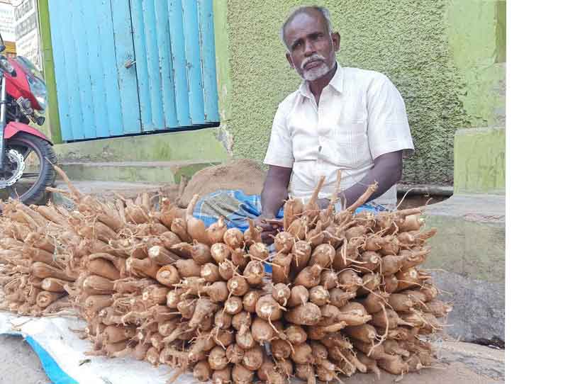 பனங்கிழங்கு 1 கட்டு ரூ.70-க்கு விற்பனை