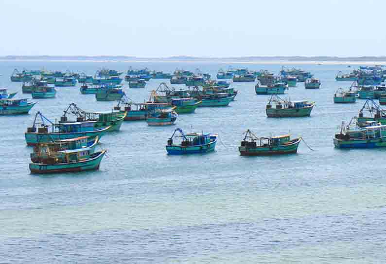 அணிவகுத்து நிற்கும் படகுகள்