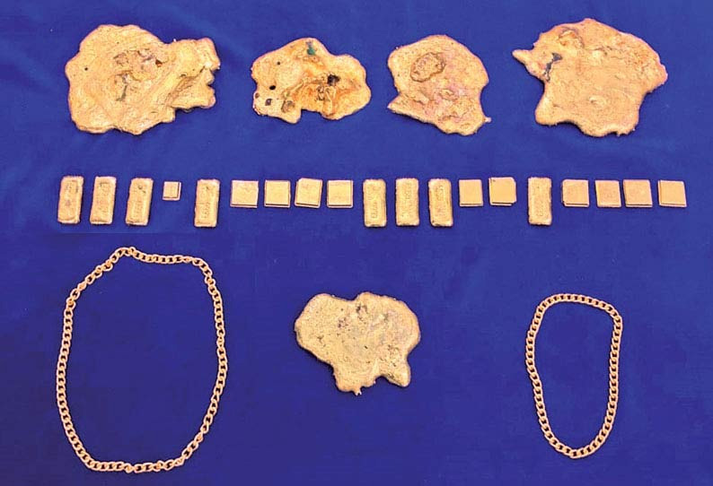 சென்னை விமான நிலையத்தில் ரூ.68 லட்சம் தங்கம் பறிமுதல்