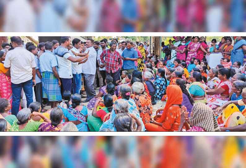 திருப்போரூர் அருகே வேறு பகுதியை சேர்ந்தவர்களுக்கு நிலம் ஒதுக்க கிராம மக்கள் எதிர்ப்பு