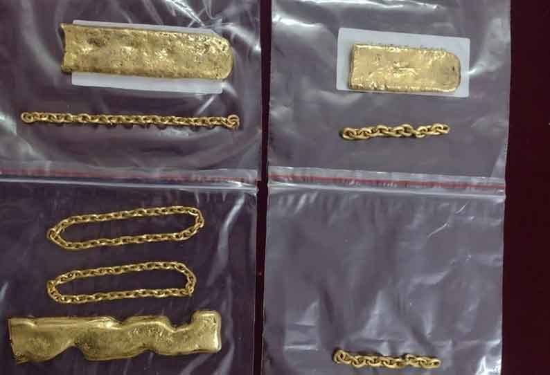 விமானத்தில் ரூ.1 கோடி தங்கம் கடத்தல்