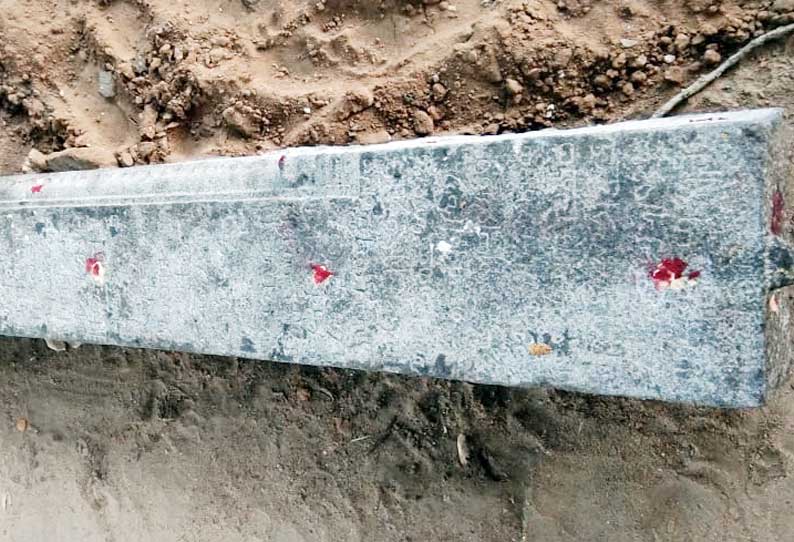 கோவிலில் சோழர்கால கல்வெட்டு கண்டெடுப்பு