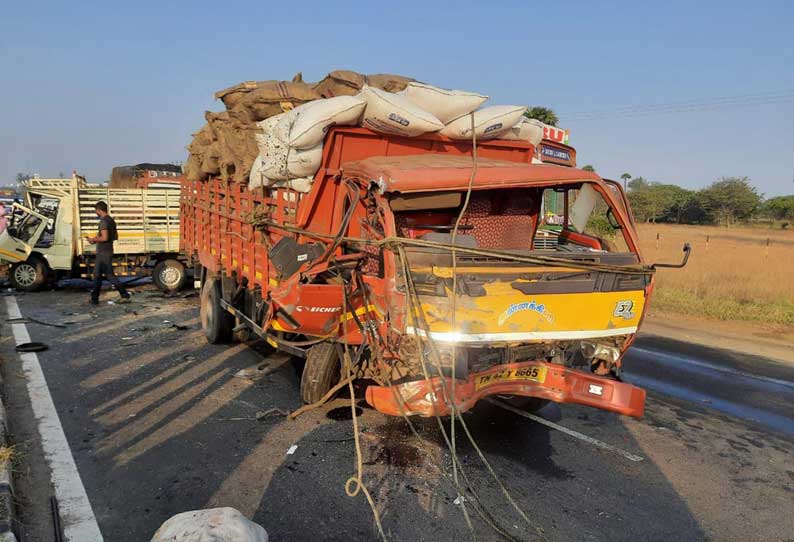 பரமத்தி அருகே மினி லாரி-சரக்கு ஆட்டோ‌ மோதல்; டிரைவர் பலி 3 பேர் படுகாயம்