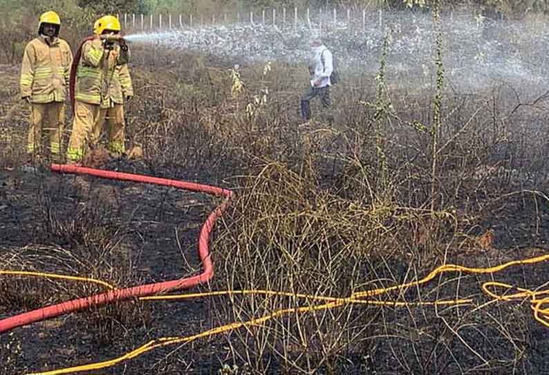 வேப்பனப்பள்ளி அருகே கோழிப்பண்ணையில் தீ விபத்து