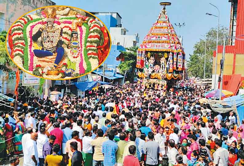 திருவொற்றியூர், வடிவுடையம்மன் கோவில் தேரோட்டம் - திரளான பக்தர்கள் சாமி தரிசனம்