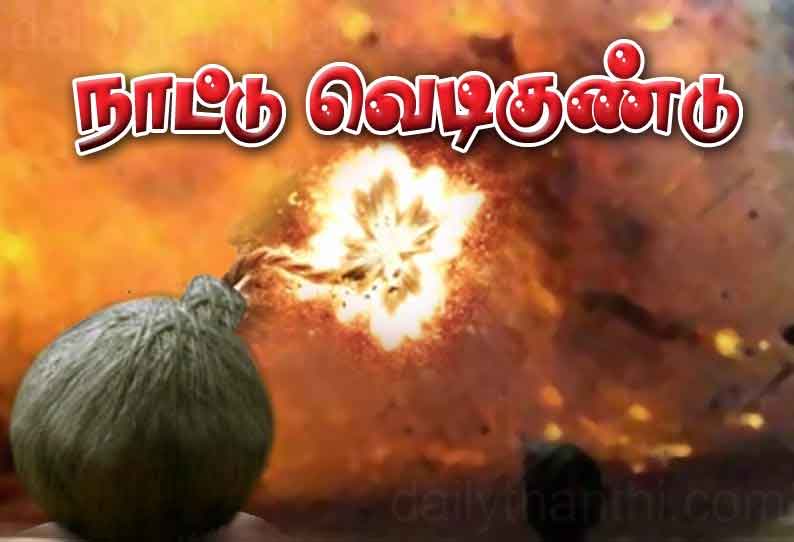 நாட்டு வெடிகுண்டுகளுடன் சிக்கிய ரவுடியின் தந்தை கைது மகனின் கொலைக்கு பழிதீர்க்க பதுங்கி இருந்தபோது பிடிபட்டார்