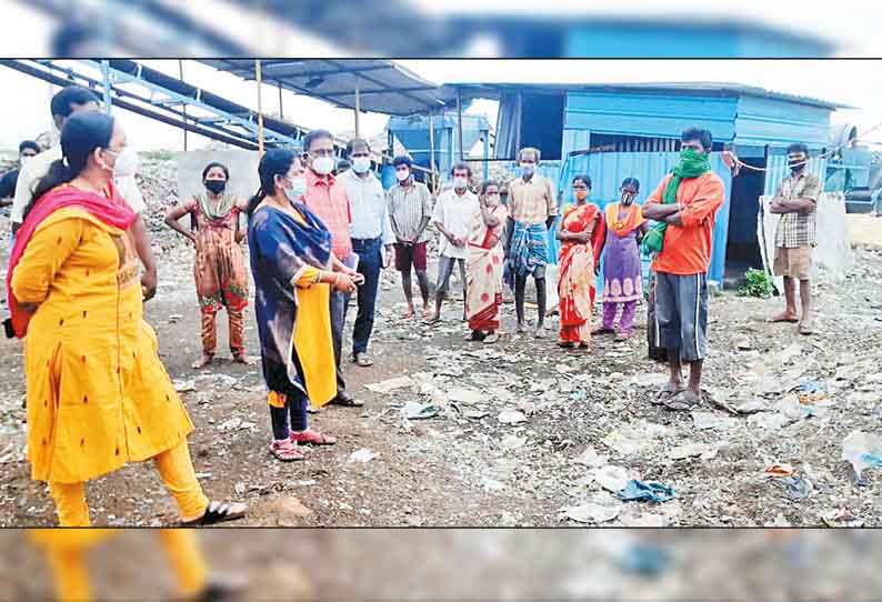 காஞ்சீபுரம் நகராட்சி பசுமை உரக்கிடங்கில் கலெக்டர் ஆய்வு