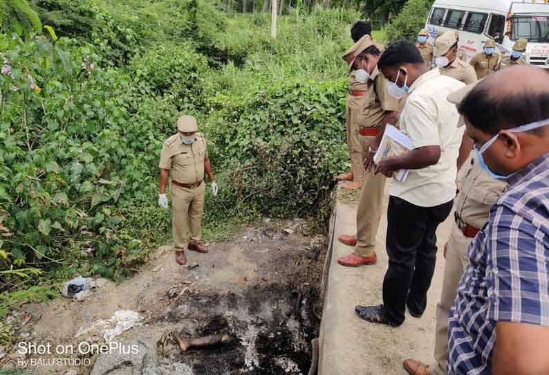 ஜோலார்பேட்டை அருகே  பாலத்துக்கு அடியில் பெண் எரித்துக் கொலை