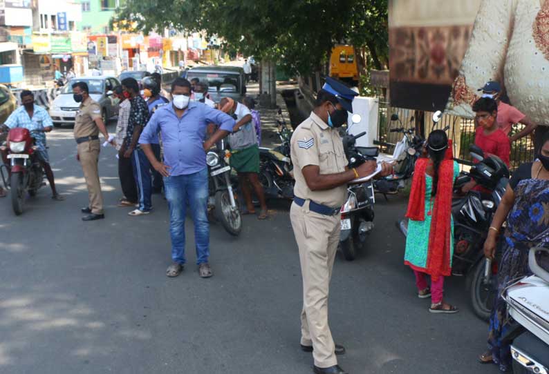 சேலத்தில் 2-வது நாளாக தீவிர வாகன தணிக்கை: ஊரடங்கு கட்டுப்பாடுகளை மீறிய வாகன ஓட்டிகளுக்கு அபராதம் போலீசார் நடவடிக்கை