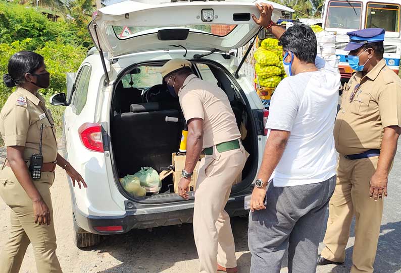 புதுச்சேரியில் மதுபான கடைகள் திறப்பு: மதுபாட்டில்கள் கடத்தலை தடுக்க சோதனை சாவடிகளில் தீவிர கண்காணிப்பு