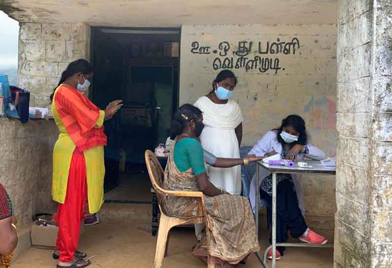 வால்பாறை அருகே மலைவாழ் மக்களுக்கு கொரோனா தடுப்பு சிறப்பு மருத்துவ முகாம்