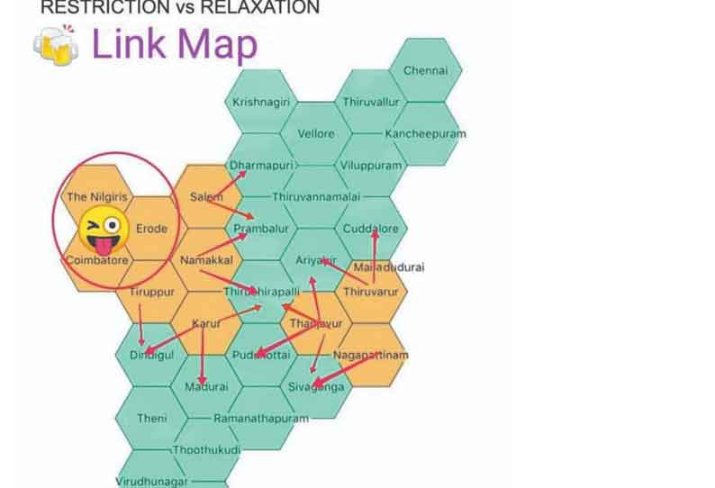 வரைபடம் போட்டு வழித்தடம்  தேடும் மதுப்பிரியர்கள்