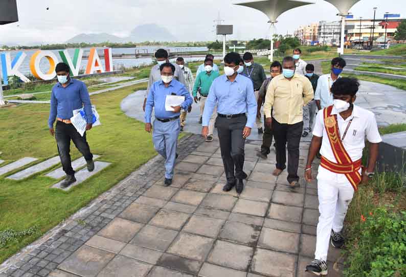 ஸ்மார்ட் சிட்டி திட்டத்தின் கீழ் புனரமைக்கப்படும் குளங்களில் மாநகராட்சி ஆணையாளர் ஆய்வு