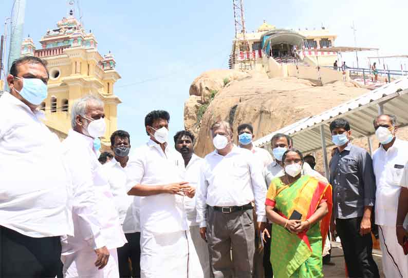 திருச்சி மலைக்கோட்டை உள்ளிட்ட 5 கோவில்களில் ‘ரோப்கார் அமைக்க கள ஆய்வு- இந்து சமய அறநிலையத்துறை அமைச்சர் சேகர் பாபு பேட்டி