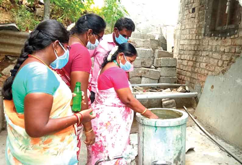 தவுட்டுப்பாளையம் பகுதிகளில் அதிகாரி ஆய்வு